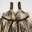 FJØRNA Coquette plaid women's mini dress featuring a stylish, fitted silhouette perfect for party and daytime wear.