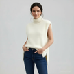 Turtleneck Vest Women Sleeveless High Collar Soft