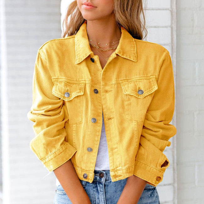 Amelia | Cropped Denim Jean Jacket for Women