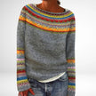 Luna | Women's Relaxed-Fit Wool Blend Sweater with Nordic Print and Wide Collar for Autumn