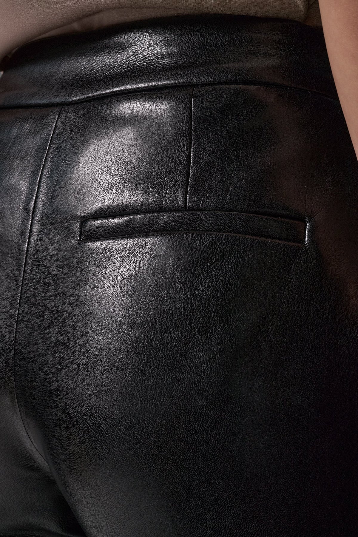 Faux Leather Straight-Leg Suit Trousers Mid-Rise Ankle Length for Women