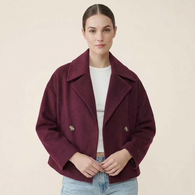 Gianna | Short Double-Breasted Wool Coat for Women