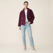 Wool Blend Coat Women Double-Breasted Short Wide Lapel Winter