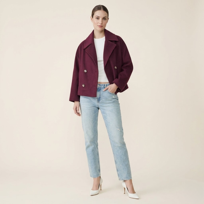 Gianna | Short Double-Breasted Wool Coat for Women