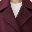Wool Blend Coat Women Double-Breasted Short Wide Lapel Winter