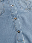 FJØRNA denim tassel mini dress with casual style, featuring a sleeveless design, tassel details, and a fitted silhouette.