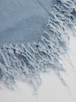 FJØRNA denim tassel mini dress, casual style, featuring a fitted bodice, tassel accents, and a flared skirt in a classic denim fabric.