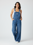 Denim Dungarees Women Wide Leg Adjustable Straps