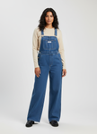 Denim Dungarees Women Wide Leg Adjustable Straps