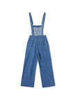 Denim Dungarees Women Wide Leg Adjustable Straps