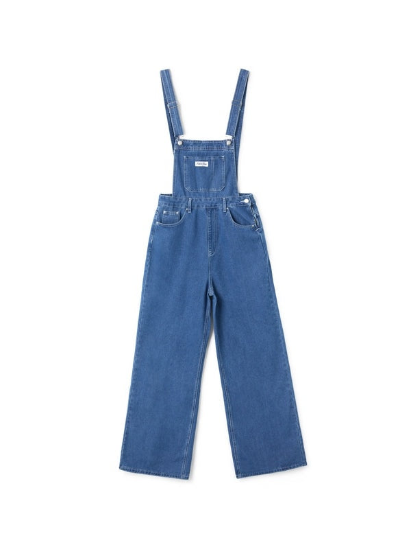 Denim Dungarees Women Wide Leg Adjustable Straps