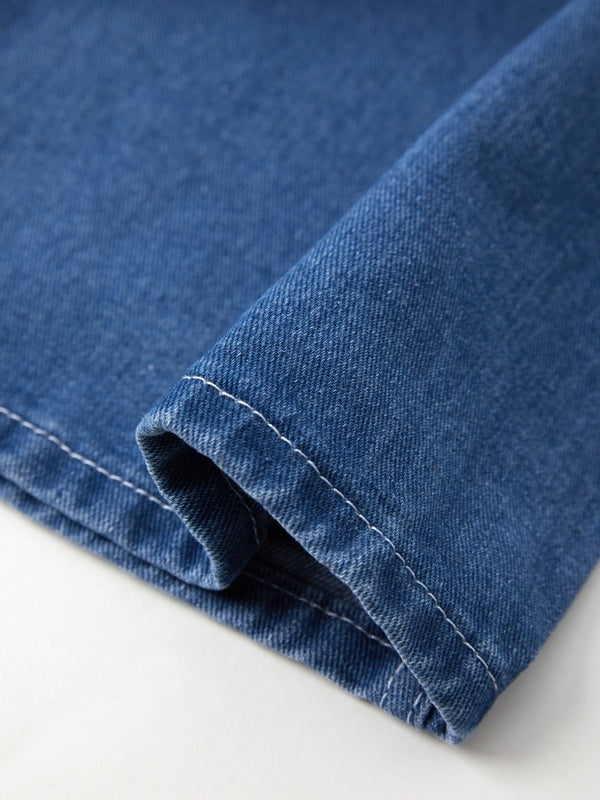 Denim Dungarees Women Wide Leg Adjustable Straps