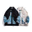 Denim Jacket Women Embroidered Floral Trucker