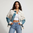 Denim Jacket Women Embroidered Floral Trucker