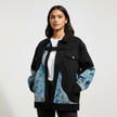 Denim Jacket Women Embroidered Floral Trucker