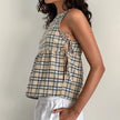 Cotton Blend Tank Top Women Bow Strap Sleeveless