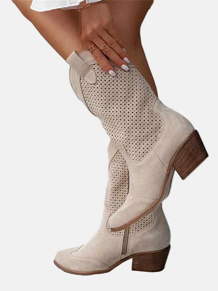 Piper | Women's Perforated Ankle Boots with Comfortable Casual Everyday Walking Lightweight