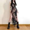 FJØRNA distressed sheer women's maxi dress, lightweight and flowy for summer and special occasions, featuring a stylish distressed design.