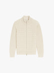 Cable Knit Cardigan Men Slim Fit Button Front Crew Neck