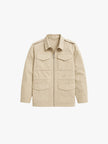 Field Coat Men Cotton Lapel Collar Button Zip Front Regular Fit
