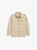 Field Coat Men Cotton Lapel Collar Button Zip Front Regular Fit
