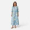 Women's lightweight floral midi dress by FJØRNA featuring a bohemian-inspired design and flowy fabric for summer wear.