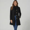 A-Line Coat Women Button Front Classic Collar Winter