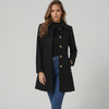 A-Line Coat Women Button Front Classic Collar Winter