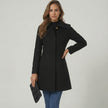 A-Line Coat Women Button Front Classic Collar Winter