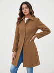 A-Line Coat Women Button Front Classic Collar Winter