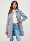A-Line Coat Women Button Front Classic Collar Winter