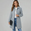 A-Line Coat Women Button Front Classic Collar Winter