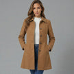 A-Line Coat Women Button Front Classic Collar Winter