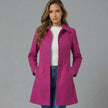 A-Line Coat Women Button Front Classic Collar Winter