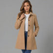 A-Line Coat Women Button Front Classic Collar Winter