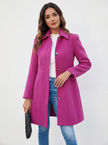 A-Line Coat Women Button Front Classic Collar Winter