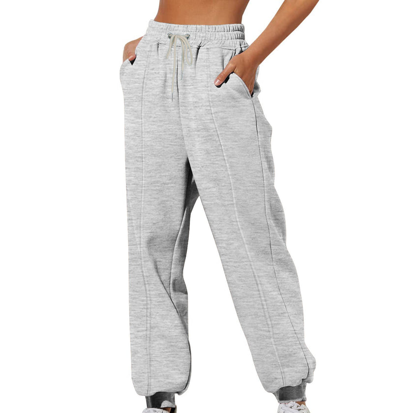 Tapered Trousers Women High Waist Stretch Pockets