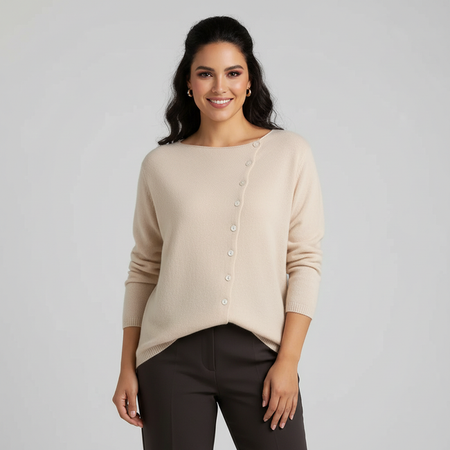 Cardigan Women Fine Knit Button Front Relaxed