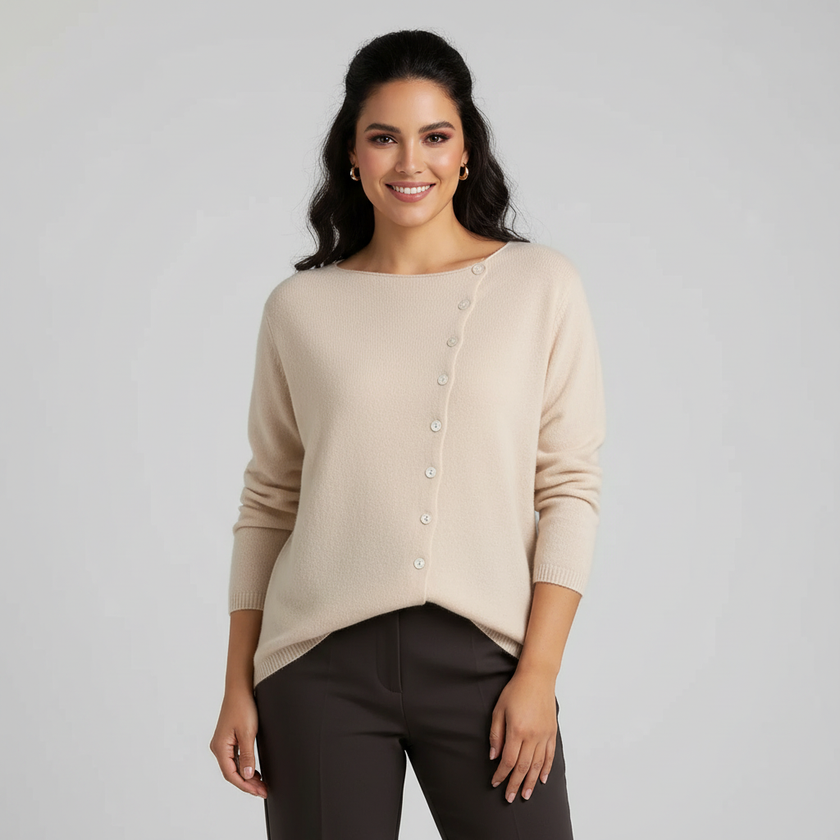 Cardigan Women Fine Knit Button Front Relaxed