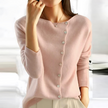 Cardigan Women Fine Knit Button Front Relaxed