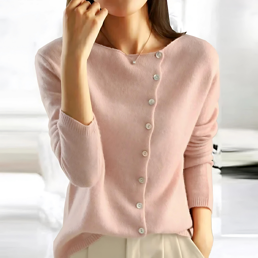 Cardigan Women Fine Knit Button Front Relaxed