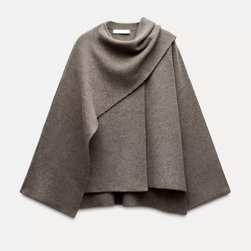 Cape Coat Women Shawl Collar Relaxed Fit Autumn Layering