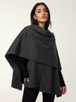 Cape Coat Women Shawl Collar Relaxed Fit Autumn Layering