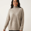 Ribbed Turtleneck Sweater Women Long Sleeve Relaxed Fit