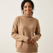 Ribbed Turtleneck Sweater Women Long Sleeve Relaxed Fit