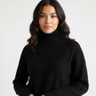 Ribbed Turtleneck Sweater Women Long Sleeve Relaxed Fit