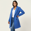 Coat Women Lapel Collar Button Front Lined Classic