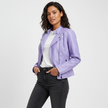 Leather Biker Jacket Women, Fitted with Zip & Quilted Details