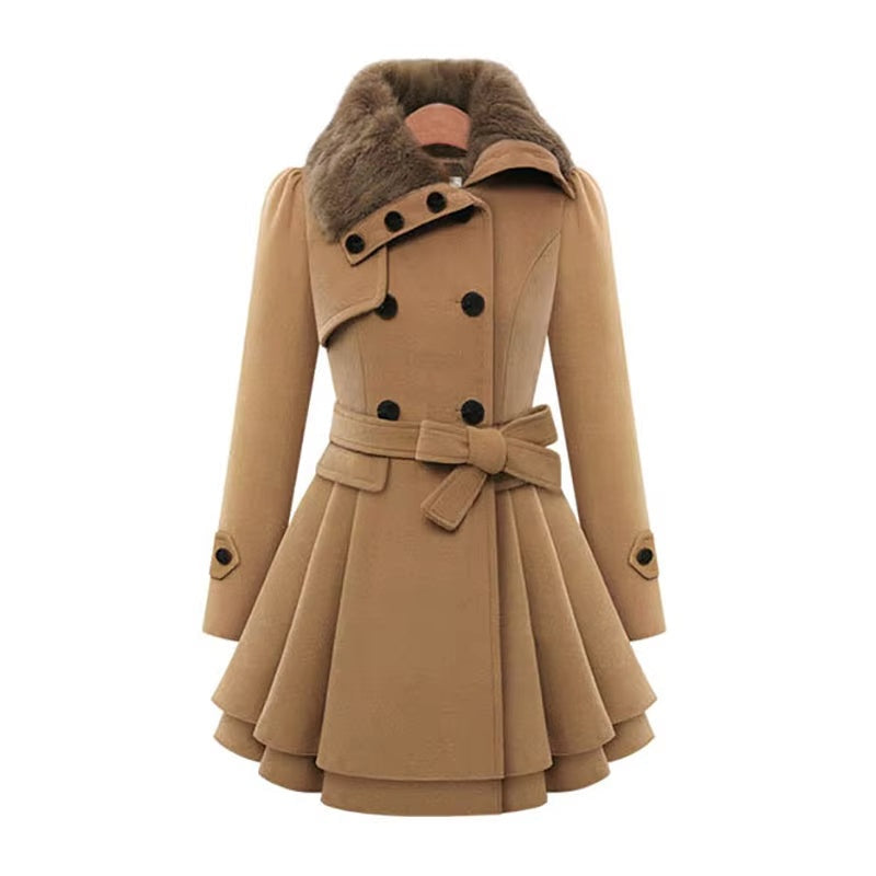 Longline Winter Coat Women Tailored Fit Layered Hem