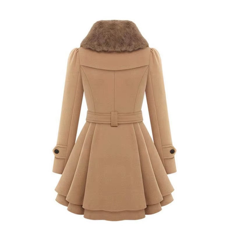 Longline Winter Coat Women Tailored Fit Layered Hem